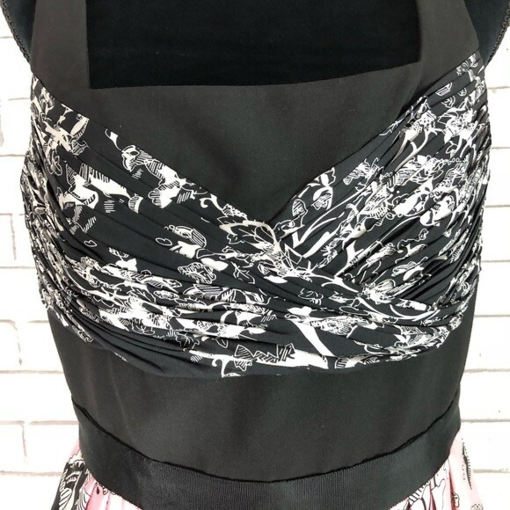 Diane von Furstenberg Floral Fit Flare Silk Wool Blend Pita Dress | Size 12 - Picture 9 of 12